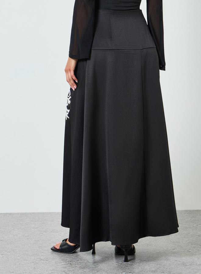 ستايلي تنورة مطرزة بحافة واسعة طويلة - Image 4